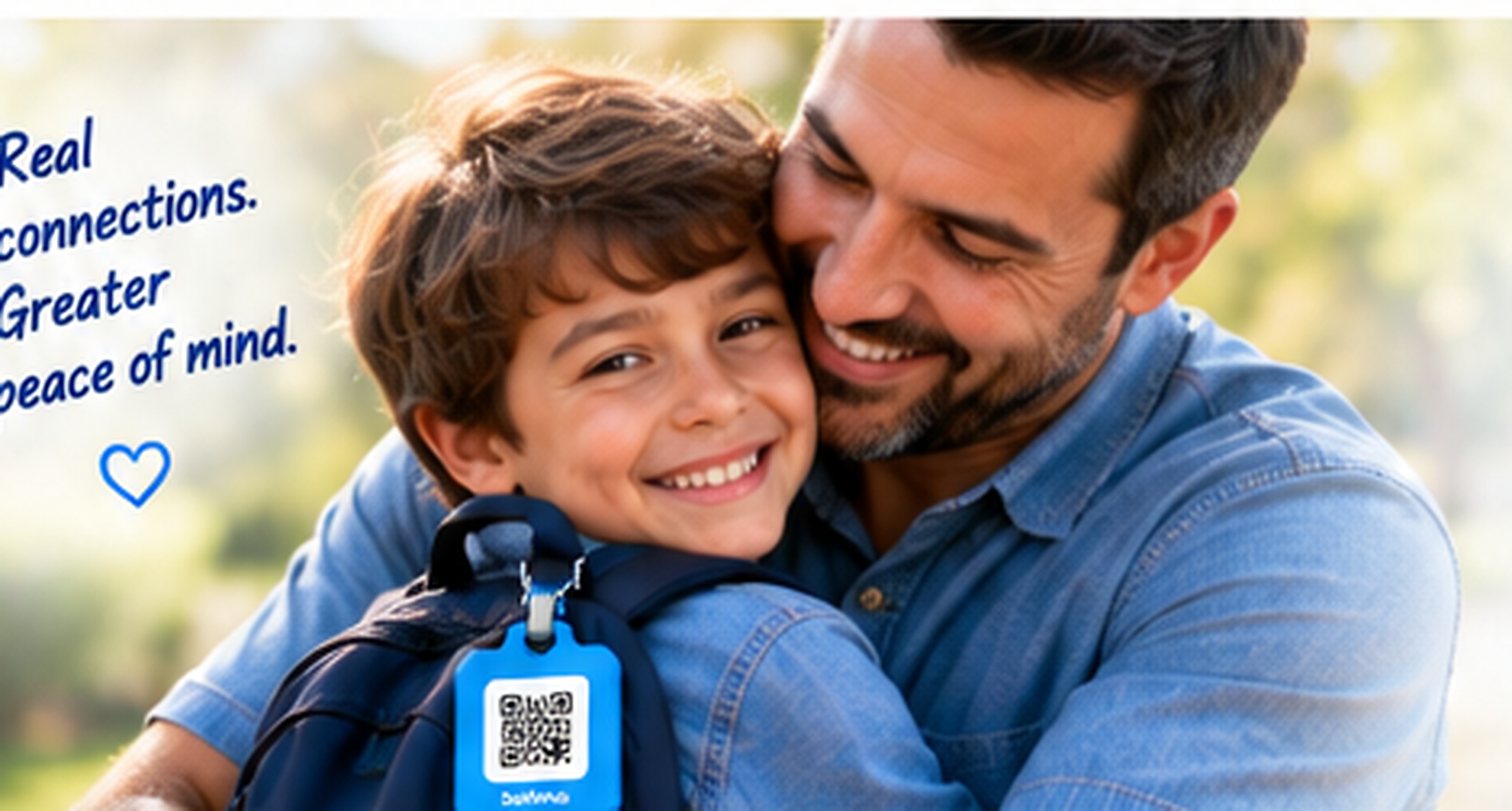Parent and child together outdoors with SafeKids