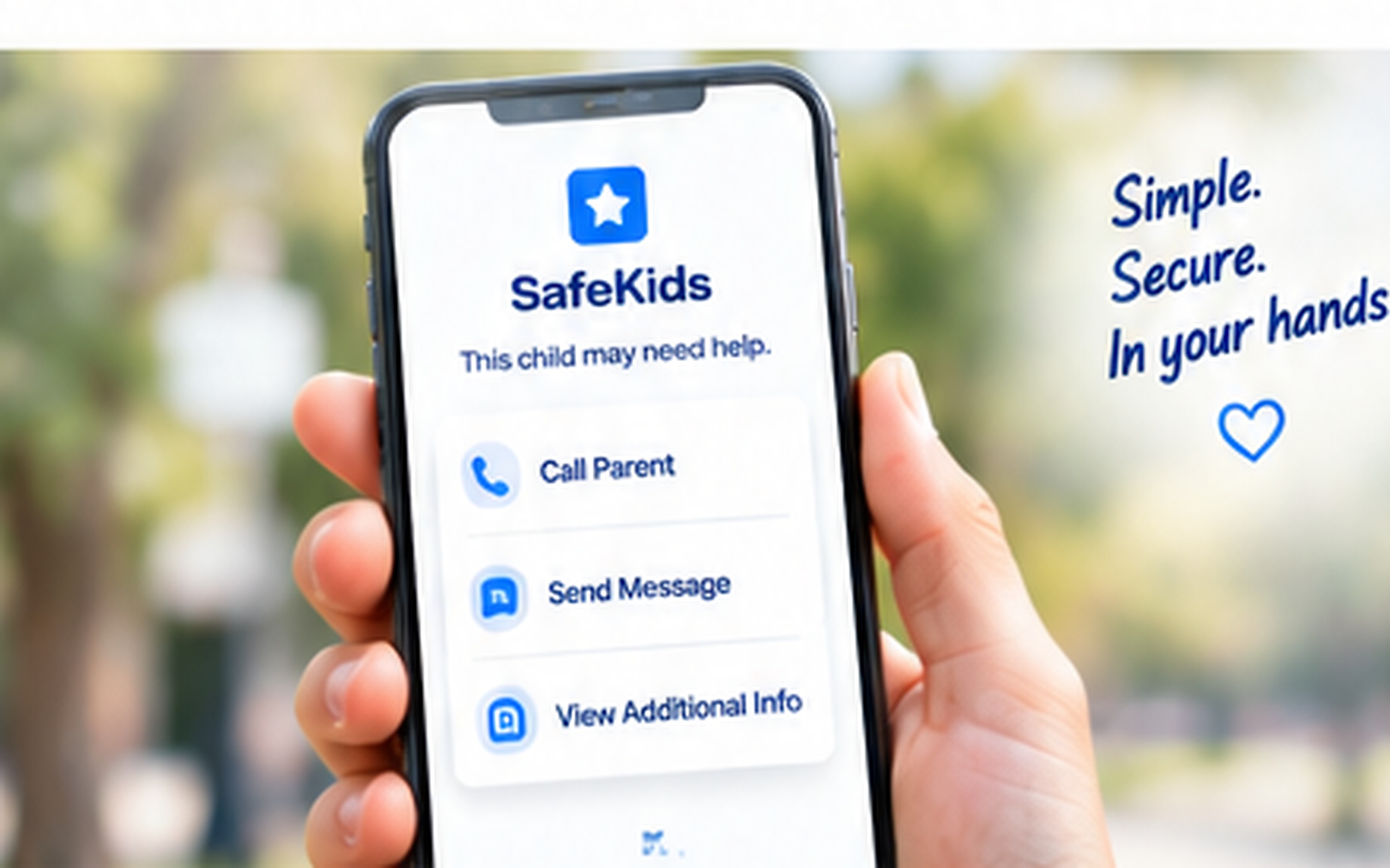 SafeKids connection options on a smartphone
